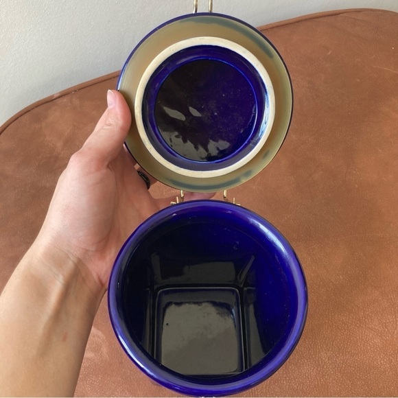 Gevalia Kaffe | Vintage Indigo Gold Ceramic Coffee Tea Canister Jar - Picture 5 of 9